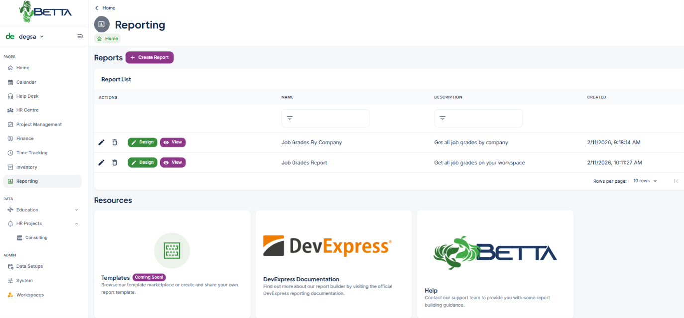 Reporting Dashboard